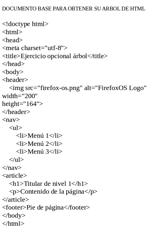 imagen de documento base arbol html